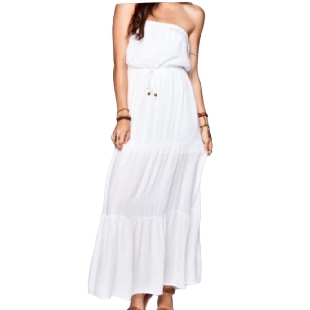 Socialite White Strapless Maxi Dress Medium